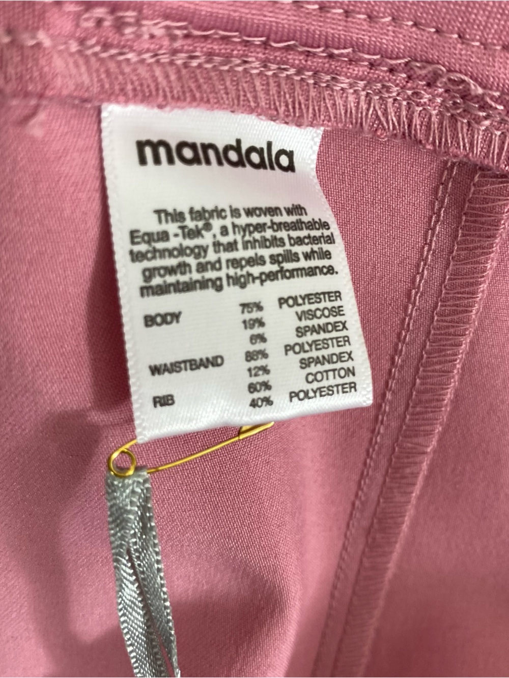 Mandala Womens Jogger Scrub Pants Size 3XL Rose Pink Pockets NWT Stretch Wicking - Picture 4 of 13